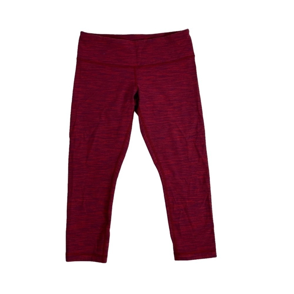 Lululemon Wunder Under Crop Leggings Space Dye Red SZ 6 - Picture 5 of 6